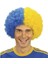 Sarı Lacivert Kıvırcık Afro Bonus Taraftar Peruğu 1