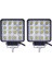 2 Adet 16 LED Off Road Iş Makinesi Kamyon Traktör Projektör Çalışma ve Sis Lambası 48 Watt 12V 1