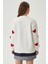 Kadın Love Kalp Nakışlı Ekru Kırmızı Sweatshirt 7