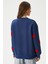 Kadın Love Kalp Nakışlı Lacivert Kırmızı Sweatshirt 7