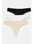 3P Basic Yüksek Bel Koton Brazilian String - Siyah/Beyaz/Ten Rengi 1