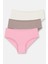 3'lü Paket Yüksek Bel Slip Külot - Ekru - Vizon - Pembe L 1