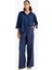 Wide Leg Çift Cepli Beli Lastikli Standart Boy Keten Karışımlı Pantolon E1981AX25SM 1