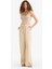Wide Leg Çift Cepli Beli Lastikli Standart Boy Keten Karışımlı Pantolon E1994AX25SM 2