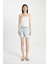 Mom Fit Yüksek Bel Katlamalı Paça Jean Şort 1