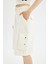 Coool Yüksek Bel Gabardin Bermuda Şort D1250AX24SM 6