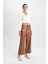 Culotte Crop Suni Deri Pantolon Yüksek Bel Geniş Bol Paça D5251AX24AU 1