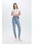 Lina Lina Mom Fit Yırtık Detaylı Yüksek Bel Bilek Boy Jean Yıkamalı Pantolon C2384AX24SM 1