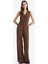 Wide Leg Fermuarlı Normal Bel Standart Boy Geniş Paça Keten Karışımlı Palazzo Pantolon E6210AX25SP 3