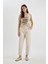Paperbag Gabardin Kumaş Pantolon Yüksek Bel Cepli Basic Düz Standart Paça S2790AZ24SM 2