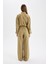 Wide Leg Geniş Bol Paça Beli Lastikli Bağcıklı Basic Düz Pantolon D4148AX24AU 5