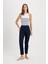 Sigaret Saten Kumaş Pantolon Lacivert Normal Bel Basic Düz Beli Lastikli Düz Paça J8743AZ24WN 2