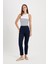 Sigaret Saten Kumaş Pantolon Lacivert Normal Bel Basic Düz Beli Lastikli Düz Paça J8743AZ24WN 3