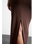 Slim Fit Dar Kesim Yırtmaçlı Midi Etek F8335AX25SM 5