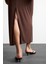 Slim Fit Dar Kesim Yırtmaçlı Midi Etek F8335AX25SM 6