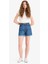 Mom Fit Yüksek Bel Paçası Katlamalı Fit Jean Şort E0924AX25SM 1