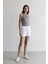 Relax Fit Yüksek Bel Kısa Paça Beyaz Müslin Şort D0567AX25SM 2