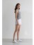 Relax Fit Yüksek Bel Kısa Paça Beyaz Müslin Şort D0567AX25SM 5