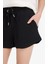 Relax Fit Esnek Belli Siyah Bermuda Şort E6435AX25SM 5