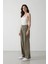 Wide Leg Klasik Kumaş Pantolon Geniş Bol Paça Kareli Çift Cepli Yüksek Bel Piliseli Standart Boy D4439AX24AU 3