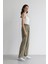 Wide Leg Klasik Kumaş Pantolon Geniş Bol Paça Kareli Çift Cepli Yüksek Bel Piliseli Standart Boy D4439AX24AU 5