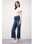Culotte Yüksek Bel Kısa Geniş Paça Kemerli Jean Yıkamalı Pantolon D4325AX25SP 1