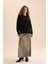 Straight Fit Normal Bel Leopar Desenli Saten Maxi Etek D6886AXNS 1