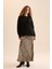 Straight Fit Normal Bel Leopar Desenli Saten Maxi Etek D6886AXNS 3
