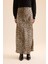 Straight Fit Normal Bel Leopar Desenli Saten Maxi Etek D6886AXNS 4
