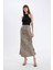 Straight Fit Normal Bel Leopar Desenli Saten Maxi Etek D6886AXNS 6