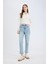 Mary Vintage Straight Fit Yüksek Bel Düz Paça Jean Kar Yıkamalı Pantolon D7981AX25SP 2
