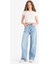 Wide Leg Bağcıklı Bel Uzun Jean Yıkamalı Pantolon E8003AX25SM 1