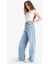 Wide Leg Bağcıklı Bel Uzun Jean Yıkamalı Pantolon E8003AX25SM 3