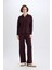 Wide Leg Geniş Paça Eşofman Altı Normal Bel Fitilli Kaşkorse Kumaş Basic Düz B2405AX25SP 1