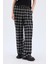 Wide Leg Kumaş Pijama Pantolon Geniş Bol Paça Kareli Normal Bel Lastikli Cepli D9548AX25SP 4