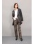 Straight Fit Leopar Gabardin Palazzo Pantolon Yüksek Bel Cepli Uzun D1229AX24AU 1