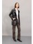 Straight Fit Leopar Gabardin Palazzo Pantolon Yüksek Bel Cepli Uzun D1229AX24AU 2