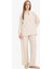 Wide Leg Beli Lastikli Krinkıl Kumaş Geniş Paça Pantolon D7591AX25SM 3