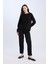 Pantolon Straight Fit Lastikli Bel Piliseli Basic Düz D4405AX24WN 1