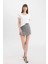 Yüksek Bel Mini Jean Şort Etek C0695AX24SM 2