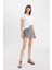 Yüksek Bel Mini Jean Şort Etek C0695AX24SM 3