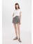 Yüksek Bel Mini Jean Şort Etek C0695AX24SM 4