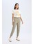 Paperbag Gabardin Kumaş Pantolon Yüksek Bel Cepli Basic Düz Standart Paça S2790AZ24WN 1