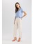 Straight Fit Kargo Kargo Cepli Yüksek Bel Geniş Paça Gabardin Kumaş Pantolon A9200AX24SM 1