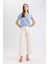 Straight Fit Kargo Kargo Cepli Yüksek Bel Geniş Paça Gabardin Kumaş Pantolon A9200AX24SM 2