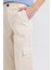 Straight Fit Kargo Kargo Cepli Yüksek Bel Geniş Paça Gabardin Kumaş Pantolon A9200AX24SM 4