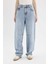 Baggy Fit Yüksek Bel Düz Paça Uzun Jean Pantolon D7964AX25SP 5