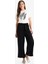 Culotte Esnek Belli Geniş Paça Kuşaklı Krinkıl Viskon Kapri Pantolon C9565AX25SM 1