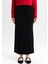 Regular Fit Beli Lastikli Basic Düz Siyah Triko Maxi Etek D2526AX24WN 4