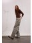 Baggy Fit Gabardin Pantolon Yüksek Bel Leopar Desenli Standart Boy D8149AX24AU 3